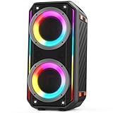 TAMPROAD Bluetooth Speaker, 300W Peak Power Wireless Boombox Speakers with Deep Bass, Portable Loud Stereo Sound Large Subwoofer with Led Light Show for Party Outdoor Camping