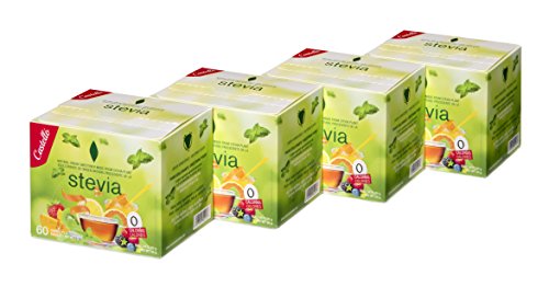 Castelló Since 1907 Edulcorante Stevia + Eritritol 1:8 - Paquete de 4 x 60 sobres - Total: 240 sobres