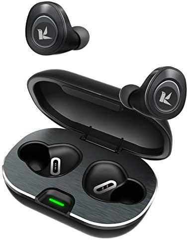 KOSETON True Wireless Earbuds, Wireless Bluetooth Headphones with CVC Noise Cancelling, Great Sound Quality, 50H Long Battery with Case, IPX7 Waterproof, Voice Assistant, Black