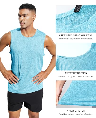 Image of MIER Men's Sleeveless Tank Top Dry Fit Workout Muscle Tee Shirt for Running Athletic Gym Sports Training, Moisture Wicking