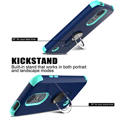 Lovpec Case For Lg Aristo 3, For Lg Aristo 2/For Lg Aristo 2 Plus/For Lg Tribute Empire Case, Ring Magnetic Holder Kickstand Phone Case For Lg Rebel 4 Lte/For Lg Phoenix 4 (Navy) #TOP2