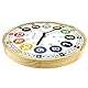 Holzwerk MIO & MIA Funk Kinder Wanduhr Kinder Jungen Mädchen aus Holz Funkwanduhr Lernuhr lautloses Uhrwerklautlos 24,7 cm Durchmesser Bunt Braun Grün Rot Grau Blau Weiß (Bunt.Funk)