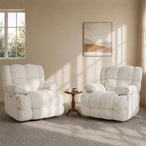 Sillón reclinable moderno grande blanco miniatura 3
