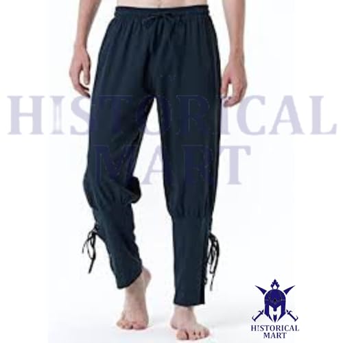 Runcati Men's Pirate Pants Medieval Renaissance Costume (Small)