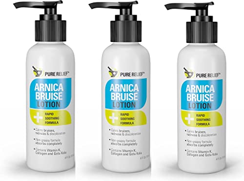 Pure Relief Arnica Bruise Relief Lotion for Bruising, Swelling, & Discoloration On Skin, Natural