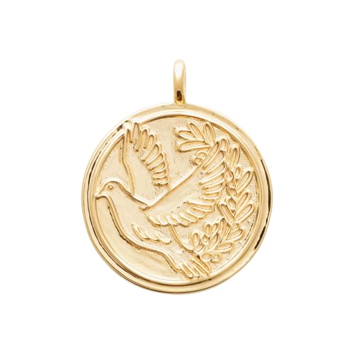 Pendentif Rond en Plaqué Or 18K médaille gravée de haute joaillerie