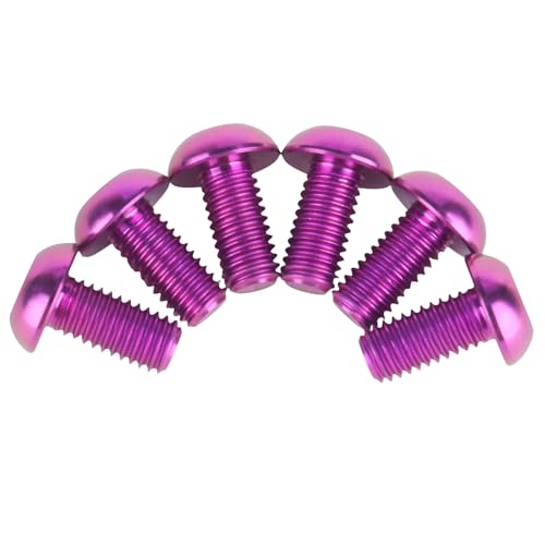 Image of 6PCS Titanium Bike Screw M5x10mm Bicycle Disc Brakes Rotor Bolts Torx T25 Head (Purple)