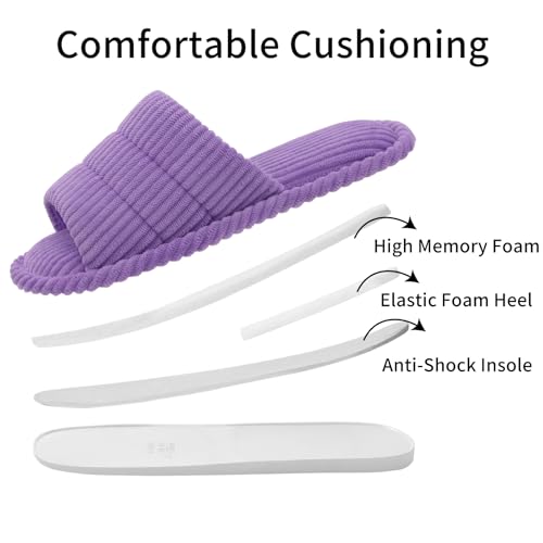 Image of shevalues Summer House Slippers for Women Men Breathable Waffle Indoor Slippers Slip-on Open Toe Home Shoes