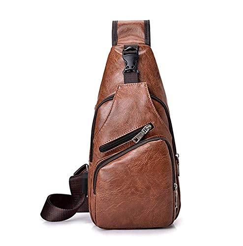 Sac à bandoulière anti-panne de batterie en cuir avec recharge USB-C