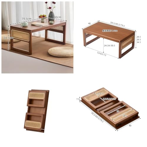 Table basse pliable gain de place en bambou pour petits salons - 4