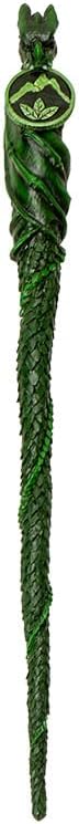 SUMMIT COLLECTION Gifts Decorative Earth Elemental Dragon Magic Wand Green Spiral Staff Handcrafted Fantasy Costume Accessory 13.75 H