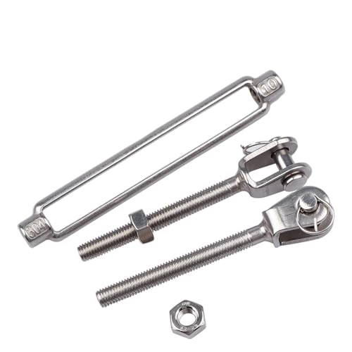 2Pcs 304 Stainless Steel Jaw and Jaw Turnbuckles M5 M6 M8 M10 M12 M14 M16 for Tensioning Cable Rope Chain(M6) miniatura 3