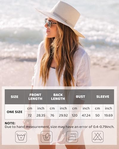 Image of CoCozy Bathing Suit Cover Ups for Women, Long Sleeve Swimwear Button Down Shirt Dress Swimsuit Bikini Beach Cover Up 2026