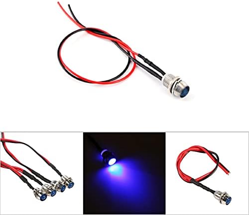 LED Light Bulbs , 4PCS 12V DC 8mm LED Indicator Light Directional Ultra Bright Bulbs Signal Lamp Warning Signal Pilot Dash for Universal Cars, Van, Trucks, Boats (Blue)