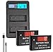 Produktbild LOOKit LCD Dual Ladegerät + 2X LOOKit Akku LP-E12-850mAh kompatibel zu Canon EOS M50 M200 M100 PowerShot SX70 HS