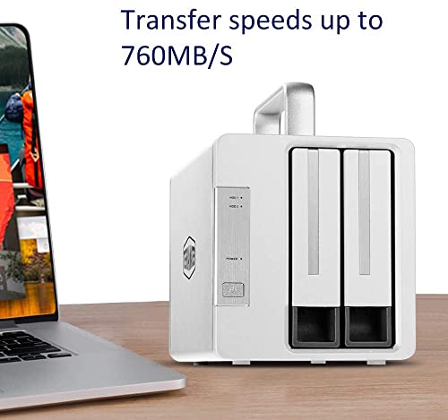 Image of TERRAMASTER Aluminium Td2 Thunderbolt 3 Plus 7-in-1 Thunderbolt 3 Dock with Raid Storage External Hard Drive Enclosure(Diskless),Black