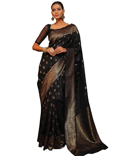 Image of Sugathari Women's Banarasi Saree Pure Kanjivaram Silk Saree Soft new ladies 2025 Design Wear Pattu Sarees Sadi Party Sari collections With Blouse Piece (San Pari-223)