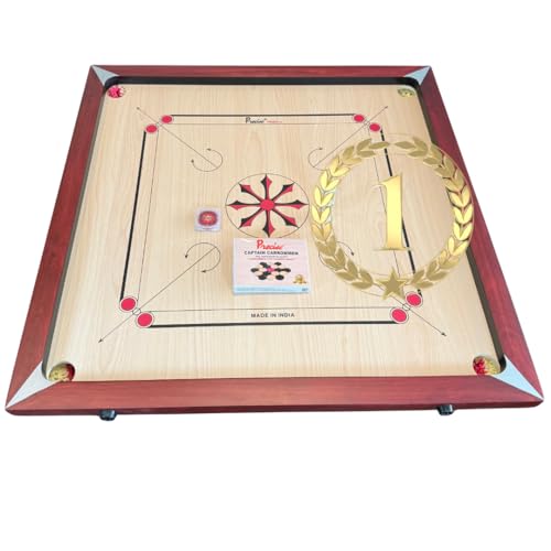 Carrom Brett - Tabla de madera Carrom de la India, profesional, con tablero de juego de 9...
