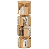 VDNEND Wooden Rotating Bookshelf, Spinning Bookshelf Tower,Modern Revolving Small Bookcase for Corner,Living Room,Bedroom
