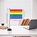 JBSJBS All Pride Gay Desk Flag 12" Solid Pole Deluxe Set Rainbow Flags Banner Mini Small LGBTQ Office Table Flags with Black Stand Base Desktop Decorations(11Pack)