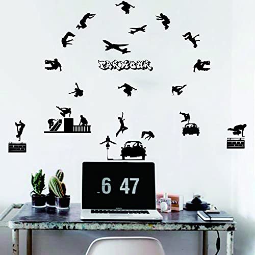 ANFRJJI Parkour Wall Decals – Street Running Action Stickers for