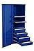 Extreme Tools EX2404SCBL 4-Drawer 2-Shelf Side Cabinet with Ball Bearing Slides, 24-Inch, Blue High Gloss Powder Coat Finish