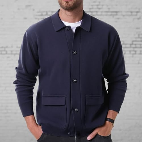 Cardigan para hombre en lana basico con cuello chal y corte slim para invierno 2