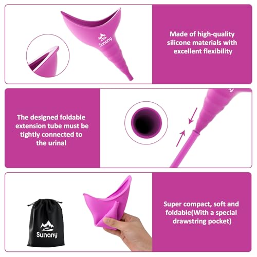 Sunany Female Urinal, Female Urinal with Silicone Funnel, Portable for Standing Female, Reusable Urinal for Female Toilet, Women's Urinal is The Perfect Companion for Indoor Use by Sunany - Image 5