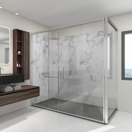 [neu.haus] Set de 4 Panneaux Muraux Décoratifs pour Douche Salle de Bain Toilettes Cuisine Salon Chambre Résistant aux UV Humidité Facile à Coller PVC 120...