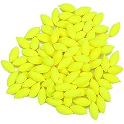 100Pcs Perlas Ovales Plásticas de Pesca Granos Flotador Pesca ( Color : Amarillo )
