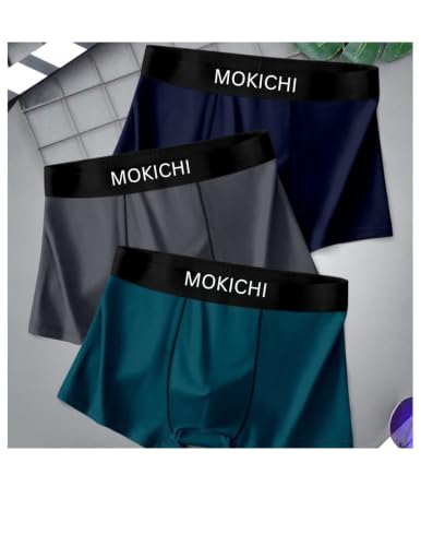 Image of Men's Ice Silk Boxer Briefs Pack of 3 | Ultra Soft Breathable Stretch Trunks | Moisture Wicking Quick Dry Innerwear | Comfortable Mid Rise Underwear