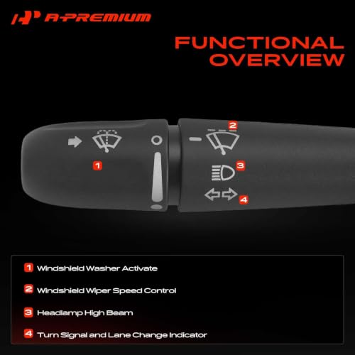 A-Premium Turn Signal Switch Windshield Wiper Multifunction Switch Lever by A-Premium - Used condition - Image 3