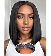 BALORIECA real Wear and Go Glueless Bob Wigs 5x5 HD lace Short Straight Lace Front Wigs Human Hai...