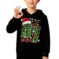 Banxidi Christmas 67 Kids Hoodies,Six Seven Christmas Hat Theme Fashion Print Sweatshirt, Comfortable Soft Fabric, Boys Girls Holiday Essential Black
