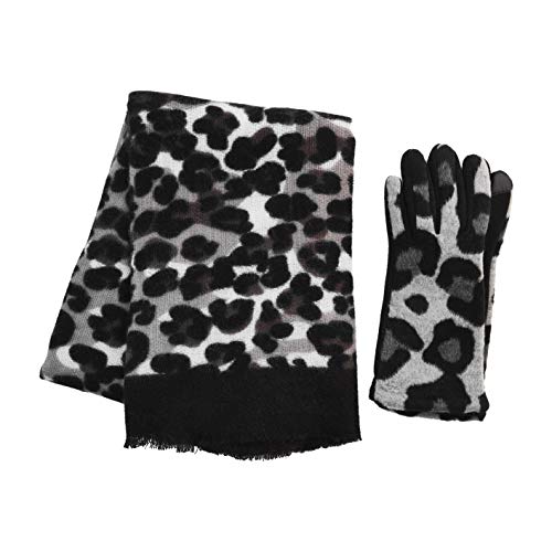 Mud Pie womens Leopard Scarf and Gloves Gift SetLeopard Scarf and Gloves Gift Set
