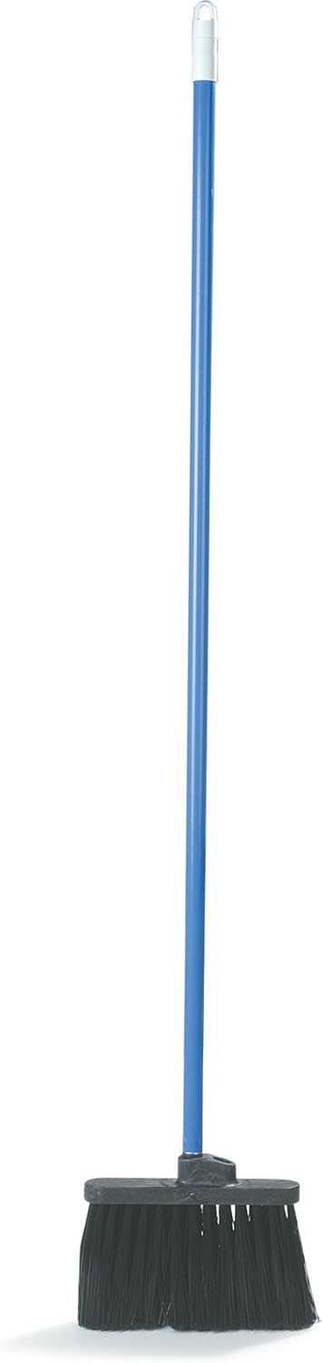Carlisle FoodService Products 3686403 Duo-Sweep Plastic Coated Metal Handle Wide Warehouse Broom, Synthetic Bristles, 5 Trim x 11 Width Bristle, 48 Overall Length, Black (Pack of 12)