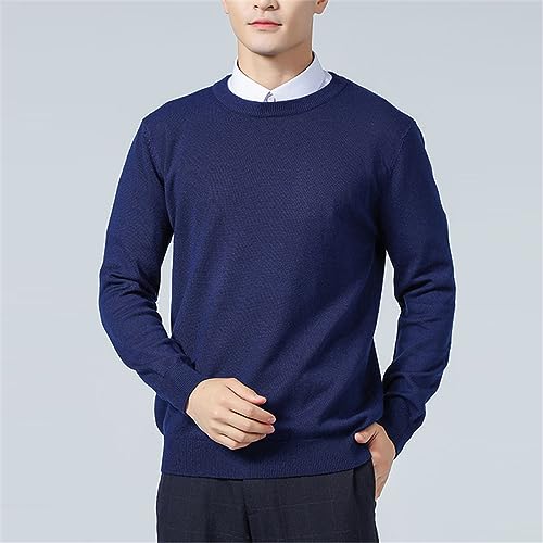 Ownwfeat Men Cashmere Sweater Pullover O-Neck Knitted Sweaters3