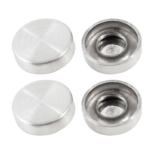 Aexit 4 Pcs quality Parts 18mm Diameter Screw Cap Tea Table Mirror Nails Silver Tone Model:84as624qo92