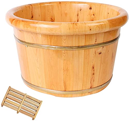 Baril de Madera para Spa de Pies, Cubeta de Cedro Sólido con Masaje