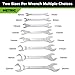 Der Erwachte Super-Thin Open End Wrench Set, Metric, 8-Piece, Including 6, 7, 8, 9, 10, 11, 12, 13, 14, 15, 16, 17, 18, 19, 22, 24 mm, Slim Spanner Wrench Set with Rolling Pouch