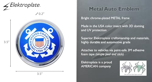 Emblema cromado de la Guardia Costera azul para coche 3
