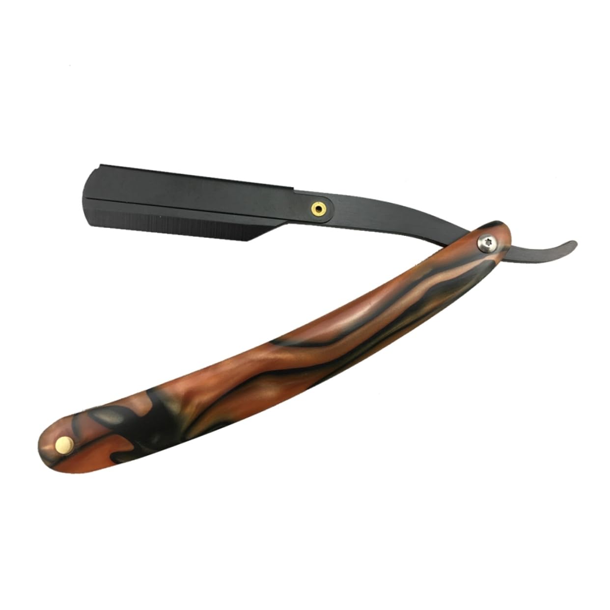 Beatifufu Vintage Style Men's Shaving Kit Folding Straight Razor Metal Shaver for Men Safe Razor for Beard Sideburns Short Fine Hair