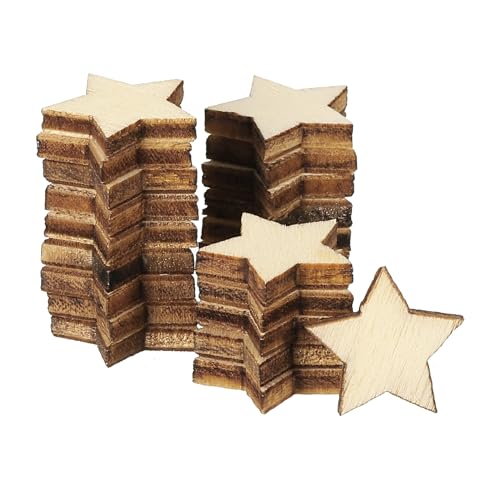 PATIKIL 15mm Wooden Stars