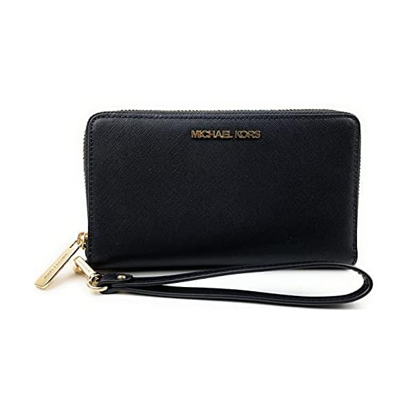 Michael-Kors-Womens-Jet-Set-Travel-Medium-Zip-Around-Phone-Holder-Wallet Michael Kors Women's Jet Set Travel Medium Zip Around Phone Holder Wallet (BLACK/GOLD)