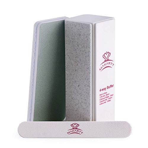 Nail File Nail Buffer, 4 ways Nail Block 3 in 1 DIY Nail Shape Shine Professional Manicure Set Pedicure for Home and Nail Salon F-12