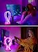 YuanDian Pink Headphone Stand, with 1 USB Charging Port and 1 Type-C Charging Ports, Desk Gaming Headset Holder, 16 Changing Colors with Remote, Gift for Gamers Girl and Music Lovers