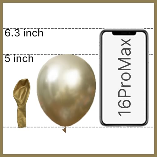 Image of PartyWoo Metallic Gold Balloons 50pcs 5 Inch Chrome Gold Latex Balloons for Birthday Graduation Baby Shower Anniversary Wedding Bachelorette Christmas New Year Tea Party Decorations Gold-G128
