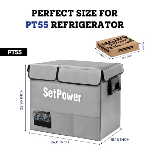 Image of Setpower 55L Insulated Protective Cover for DT55 Car Fridge,12 Volt Portable Car Refrigerator Cover