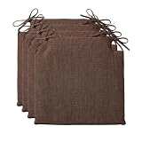 PIND Pack 4 Cojines Cuadrados para Sillas 40x40 con Relleno de Espuma Firme, Marrón)