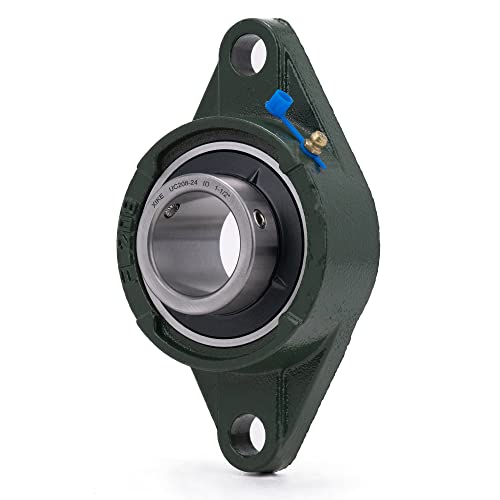 Image of XIKE 2 Pcs UCFL204-12 Bore 3 /4 inch Pillow Block Flange Mounted Ball Bearings. | Solid Cast Iron Base and Self Aligning Chrome Steel Sealed Bearings